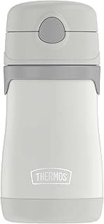 BABY 10 ounce Stainless Steel Vacuum Insulated Straw Bottle, Gray