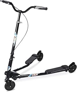 Swing Wiggle Scooter, 3 Wheels Drifting Folding Kick Scooter with 4-Level Adjustable Height