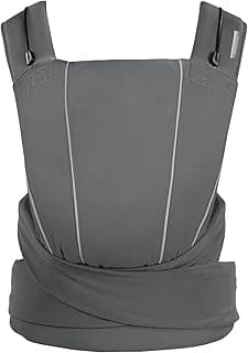Maira Tie Baby Carrier, Adjustable Baby Carrier from Newborn up to 33 lbs, Manhattan Grey, One Size