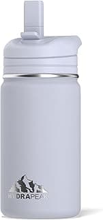 Mini 14oz Water Bottle With Straw Lid, Stainless Steel Double Wall Insulated