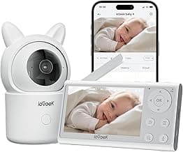 Video Baby Monitor with Camera and Audio - 1080P FHD Monitor WiFi Smartphone - Night Vision, Motion Detection, Temper & Humidity Sensor, 2.4GHz WiFi, Pan-Tilt-Zoom via 4.3" Screen and Free APP