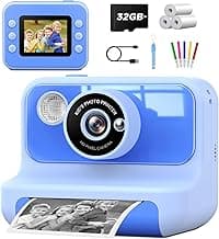 Kids Camera Instant Print, 2.4 Inch Screen Instant Cameras for Kids, Christmas Birthday Gifts Toys Camera for Toddler Girls Boys Age 3-12 - Blue