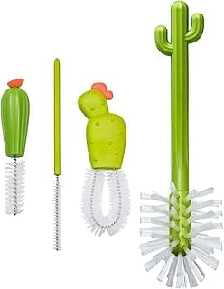 Cacti Replacement Baby Bottle Brushes - Includes Bottle Cleaner Brush, Straw Cleaner Brush, Nipple Brush and Detail Brush for Baby Bottles - Newborn Essentials - Sage - 4 Count