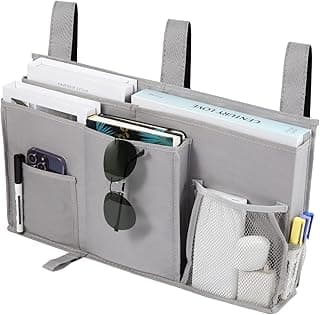 Bedside Caddy Bunk Bed Organizer Bedside Storage Bag Pocket 8 Pockets (A-Gray)