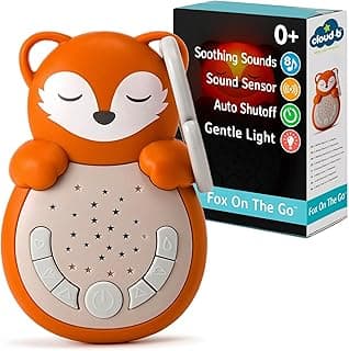 Travel Comforting Sound Machine w/Calming Light | 4 White Noise and 4 Lullabies | Re-Activating Smart Sensor | Sweet Dreamz On the Go™ - Fox