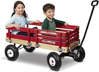 Foldable Wagon, Rolling Cart, Carts with Wheels, Outside Toys for Toddlers 1-3, Radio Flyer All-Terrain Cargo Toddler Stroller Wagon for Kids, Gardening, Camping Essentials, for Ages 1.5+ Years, Red