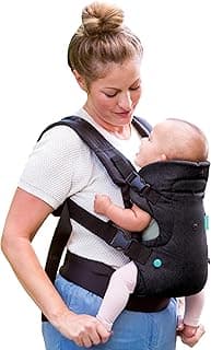 Flip 4-in-1 Convertible Baby Carrier, Adjustable, Ergonomic Babywearing, Registry Essential, Baby Carrier for Newborn to Toddler, Black