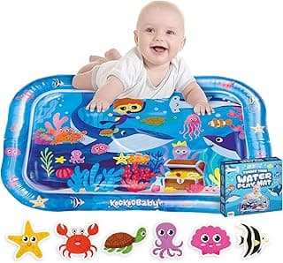 Water Tummy Time Mat - Large Sensory Baby Water Mat for Tummy Time & Motor Development