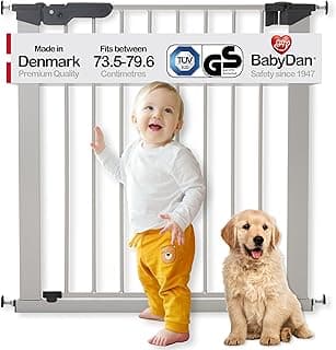 Premier Walk Thru Pressure Gate Including 2 Extensions. Fits Spaces 28.9"-36.7" Wide. Height 28.5" - Silver