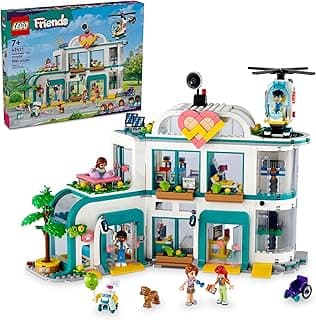 Friends Heartlake City Hospital Toy Playset, Helicopter Toy and Mini-Doll Characters, Building Set for Kids, Pretend Play, Gift for Girls and Boys Ages 7 Years Old and Up, 42621